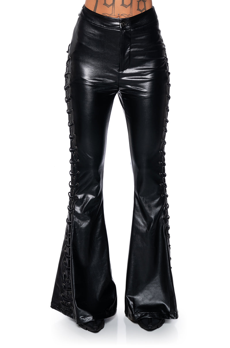 Extra View Perfect Control Faux Leather Flare Pants 5