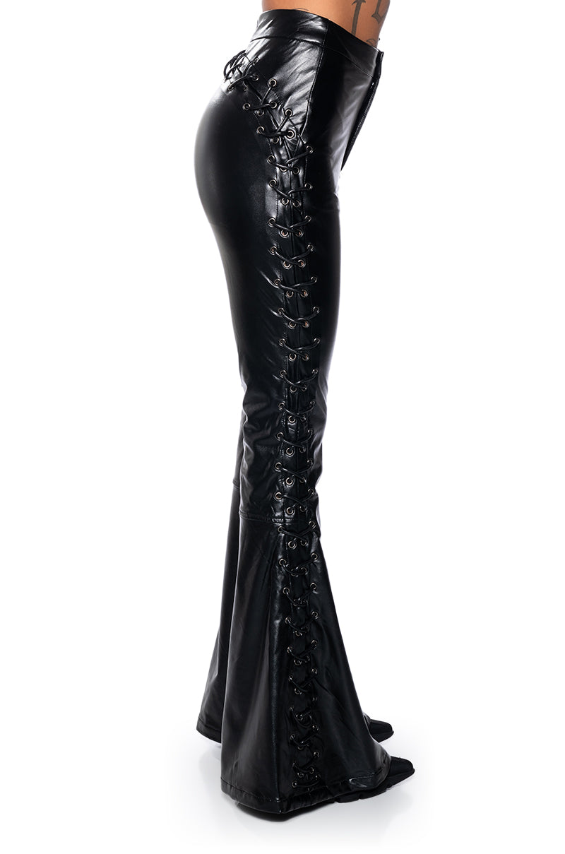 Extra View Perfect Control Faux Leather Flare Pants 6