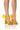 Front View Perfect Date Satin Bow Sandal In Yellow