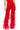 Front View Perfect Pair Cinched Mesh Flare Leg Pant In Red