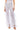 Front View Perfect Pair Cinched Mesh Flare Leg Pant In White