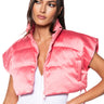 Front View Peri Peri Puffer Vest In Pink