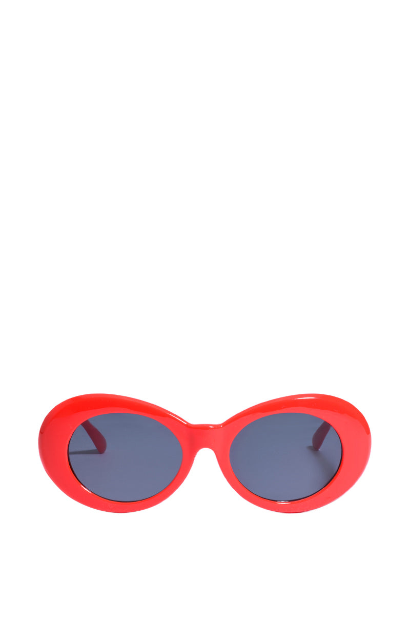 Side View Petals And Peacocks Nevermind Sunglasses In Red