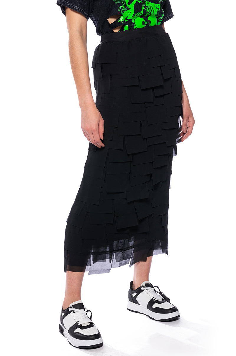 Front View Petra Cutout Midi Skirt