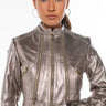 Front View Pewter Metallic Moto Jacket