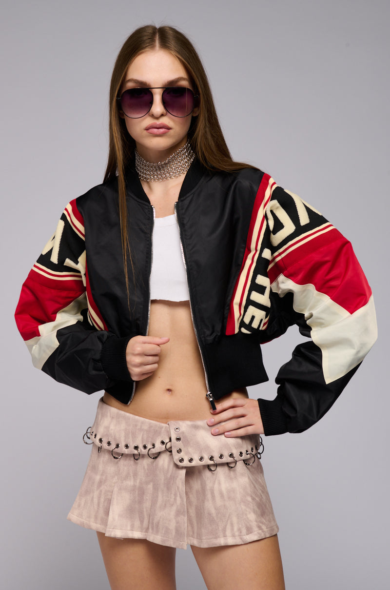 Back View Phoenix Mixed Media Bomber