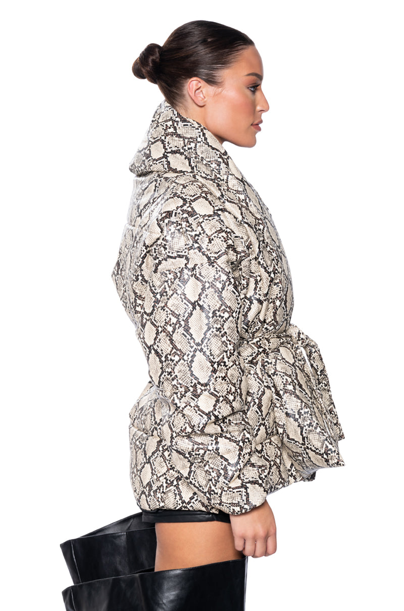 Extra View Pick Your Poison Faux Leather Snake Puffer