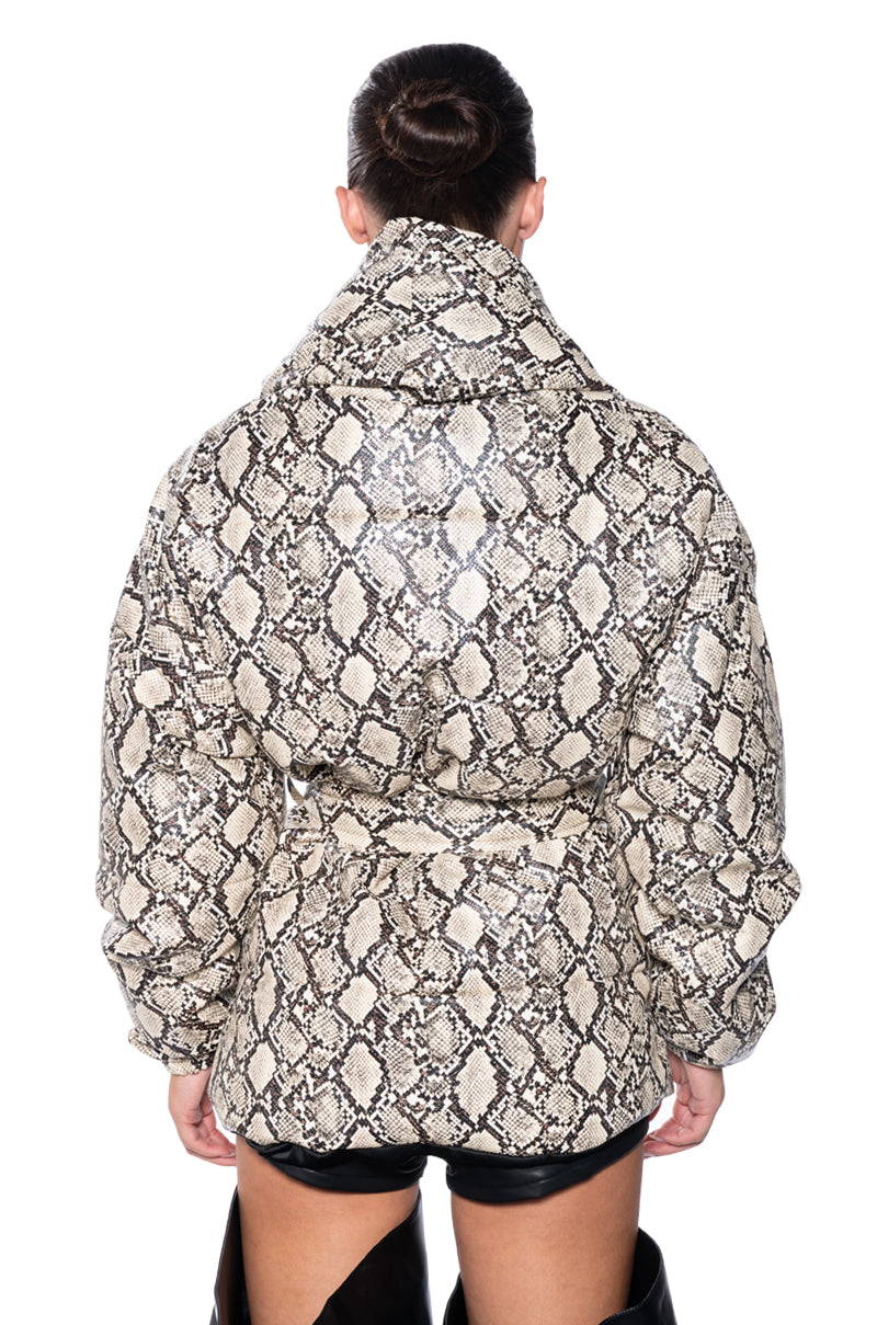 Extra View Pick Your Poison Faux Leather Snake Puffer
