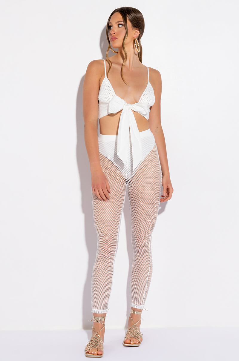 Back View Picnic In The Park Woven Tie Front Poplin Bralette 2