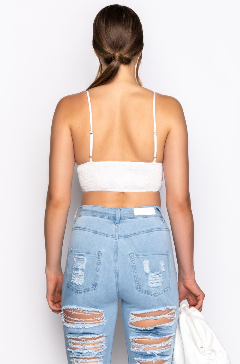 Extra View Picnic In The Park Woven Tie Front Poplin Bralette 6