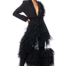 Front View Picture Perfect Exaggerated Tulle Blazer 