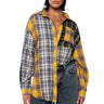 Front View Piece It Together Plaid Buttondown