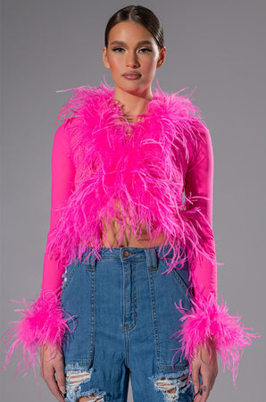 【Raucohouse】Luna feather see-through shirt Luna Ostrich Feather Top | Banana Republic