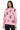 Front View Pink Baby Bear Crew Neck Embellished Sweatshirt