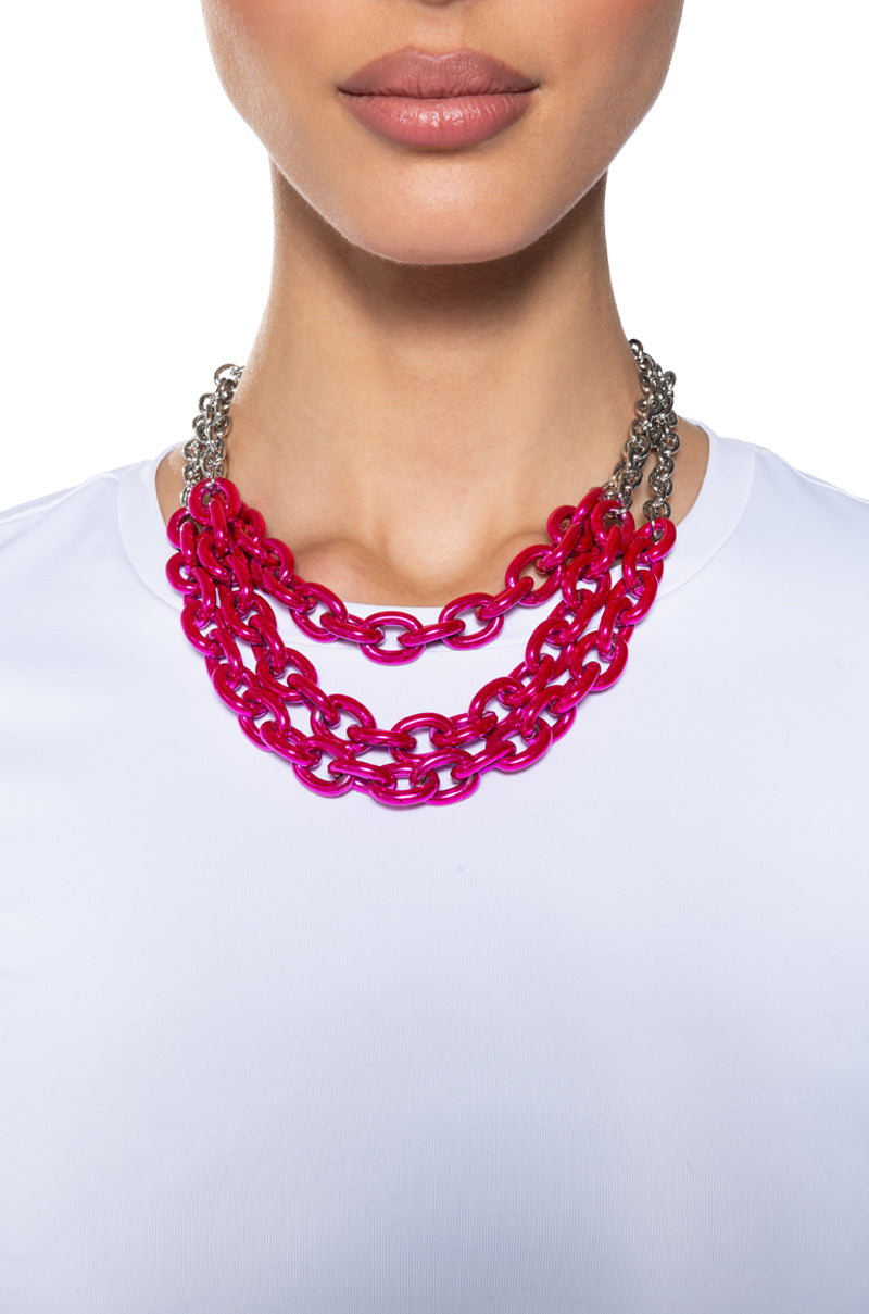 Front View Pink Lady Layered Necklace