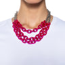 Front View Pink Lady Layered Necklace