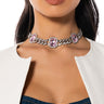 Front View Pinkies Up Embellished Choker