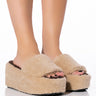 Front View Pipa Sherpa Mule In Beige