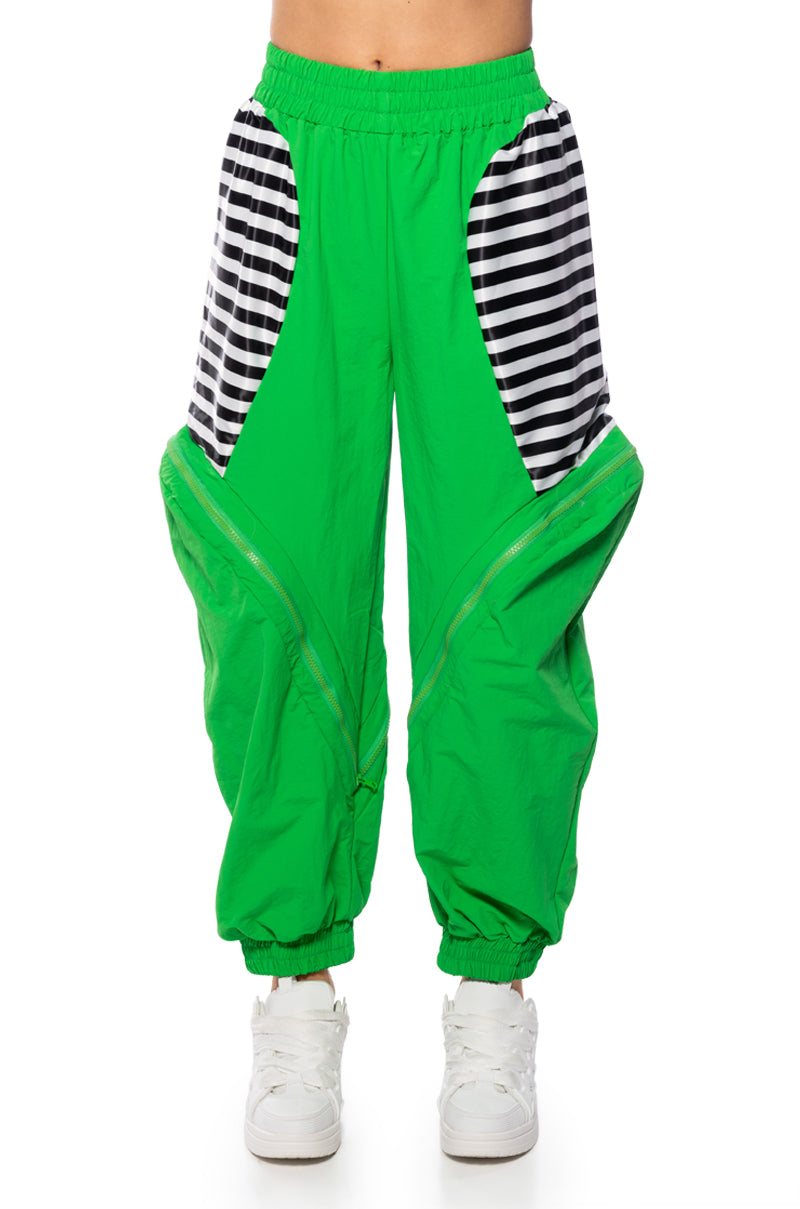 Detail View Pit Stop Neon Zipper Detail Jogger