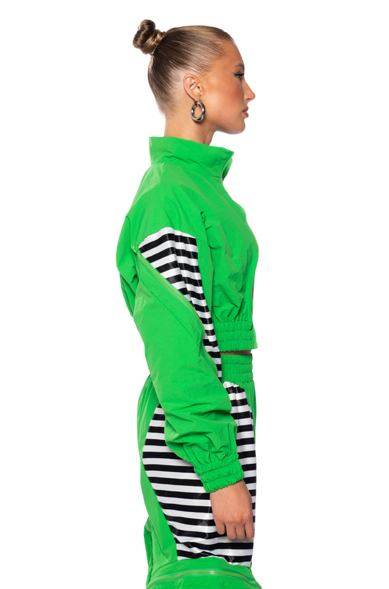 Full View Pit Stop Neon Zipper Detail Zip Up Jacket