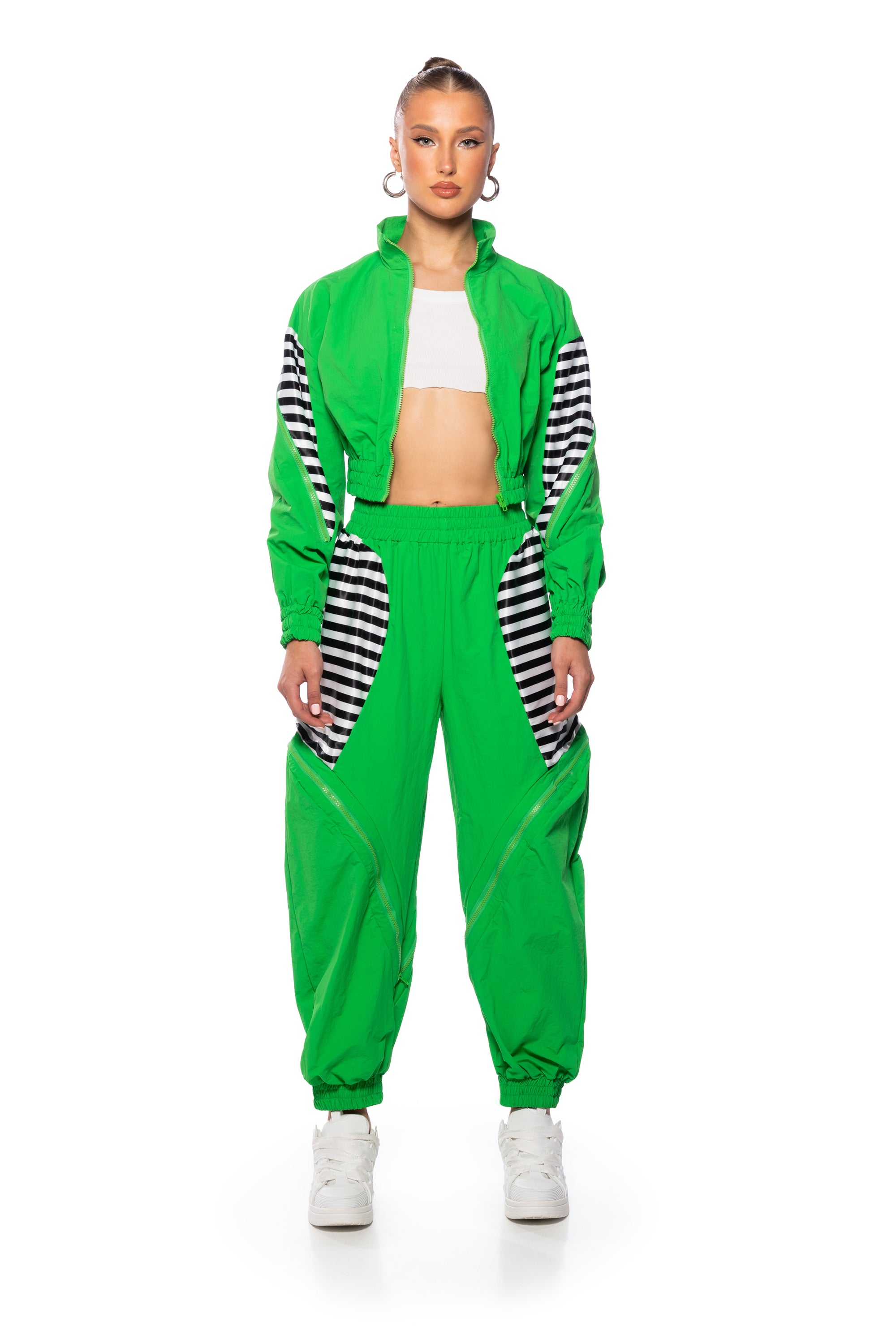 Extra View Pit Stop Neon Zipper Detail Zip Up Jacket