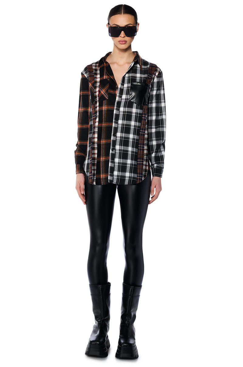 Extra View Plaid Romance Button Down Shirt