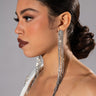 Front View Play No Games Cascading Rhinestone Earrings