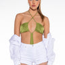 Front View Playdate Cutout Halter Bodysuit