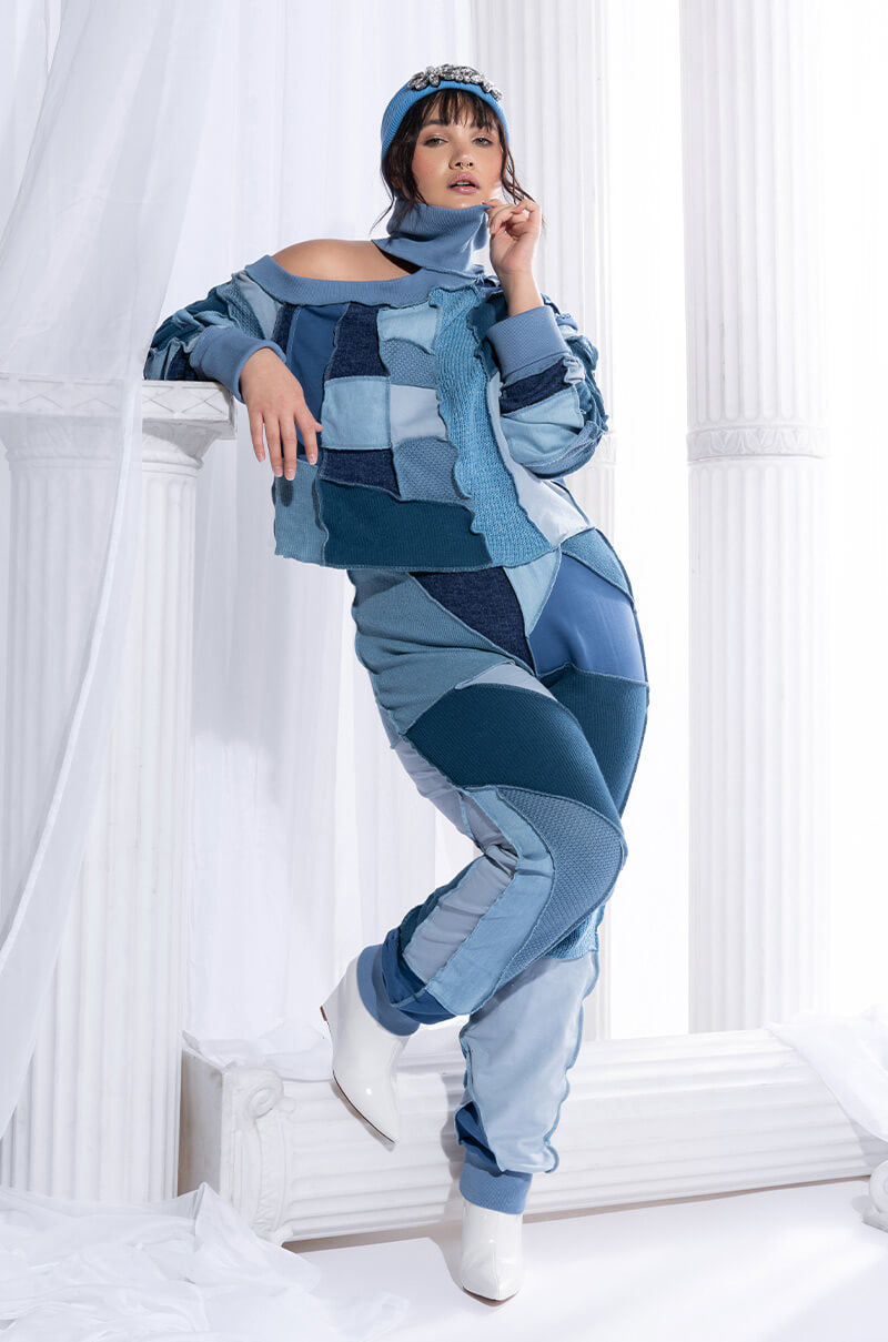 Front View Plus 2 Catch Feelings Patchwork Jogger