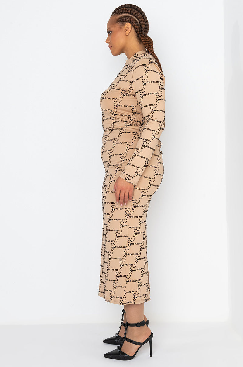 Detail View Plus All Eyes On Me Mock Neck Maxi Dress 3