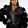 Front View Plus Azalea Wang Babette Faux Fur Moto