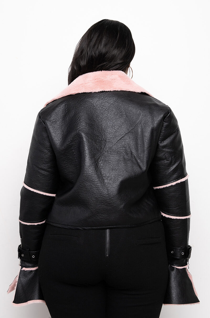 Full View Plus Azalea Wang Bonded Bell Sleeve Moto