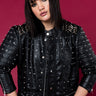 Front View Plus Azalea Wang Break Your Heart Run It Stud Moto Jacket