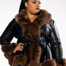 Front View Plus Azalea Wang Faux Fur Trim Peplum Moto