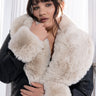 Front View Plus Azalea Wang Fur Trim Giselle Crop Jacket