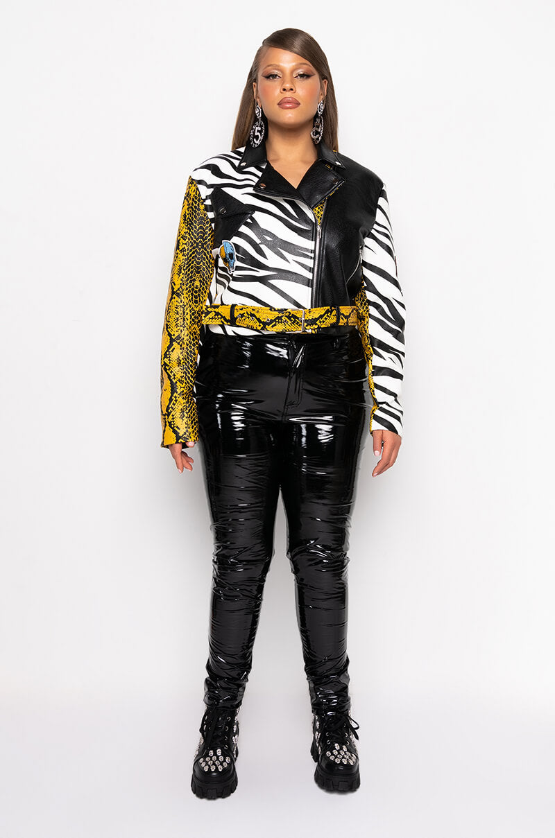 Extra View Plus Azalea Wang Misunderstood Crop Moto Jacket