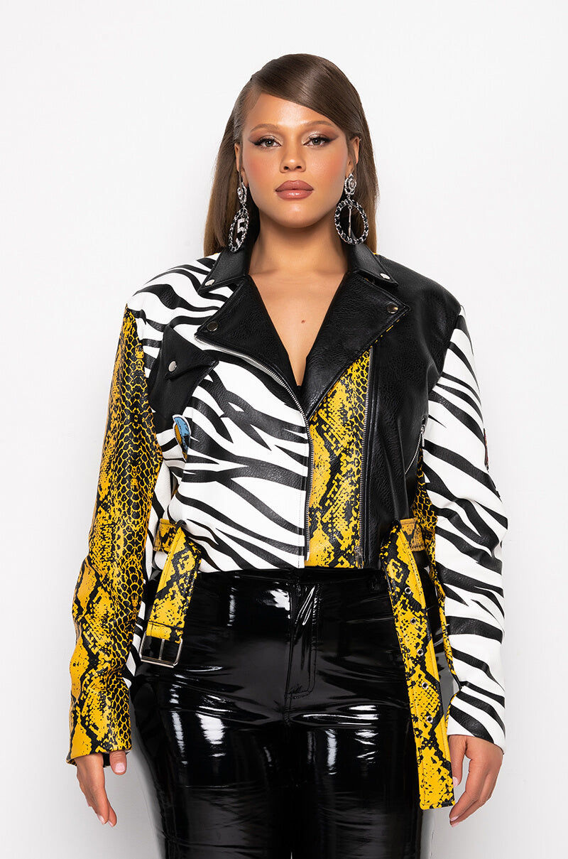 Full View Plus Azalea Wang Misunderstood Crop Moto Jacket