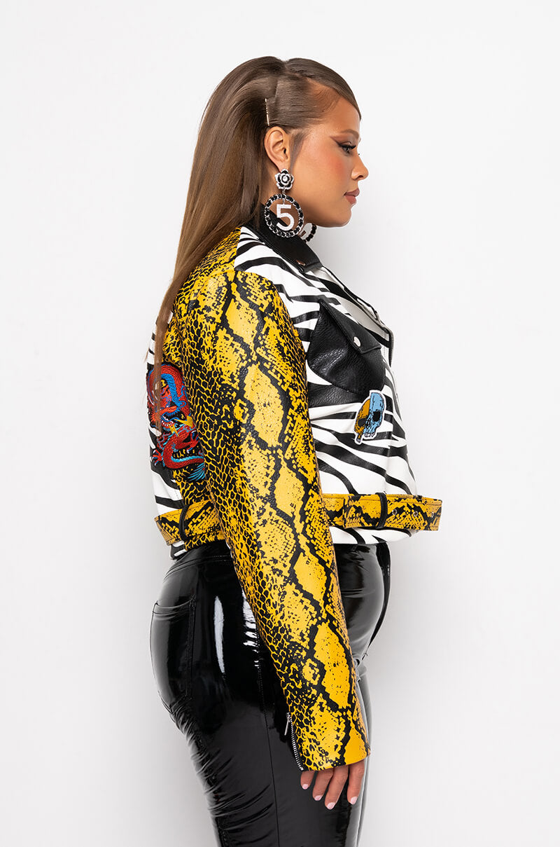 Extra View Plus Azalea Wang Misunderstood Crop Moto Jacket