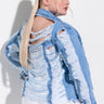 Front View Plus Azalea Wang Ultra Distressed Crop Denim Jacket