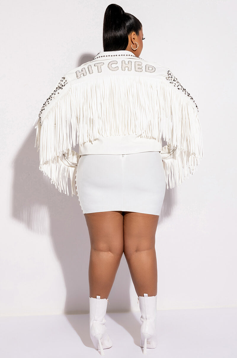 Detail View Plus Azalea Wang Vegas Jackpot Fringe Hitched Moto Jacket