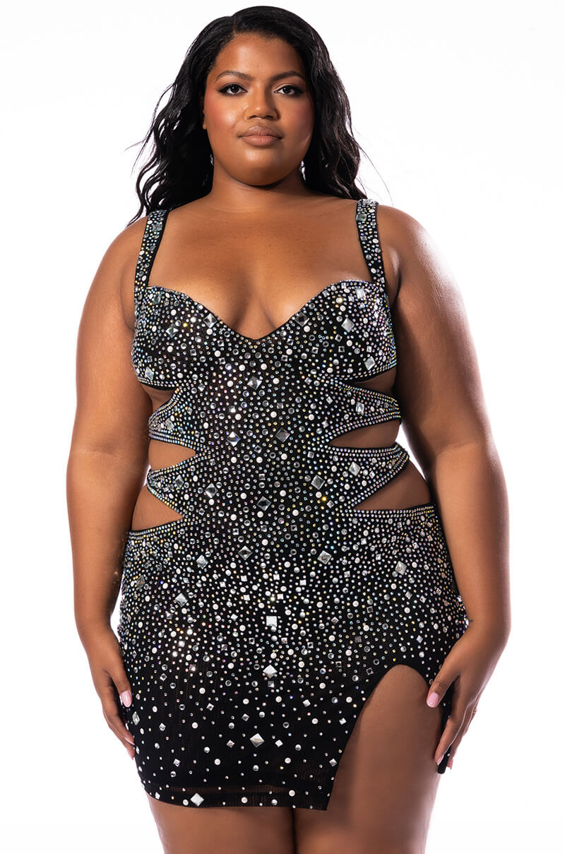 PLUS BADDIE CUT OUT MESH MINI DRESS AKIRA PLUS BADDIE CUT OUT MESH MINI DRESS AKIRA