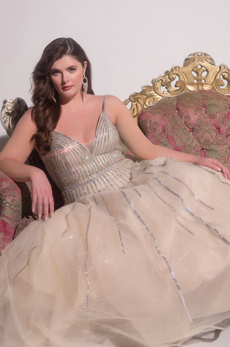 BLACK LABEL IN THE MOOD FOR GLAM DRIPPIN STONES MAXI GOWN view 0