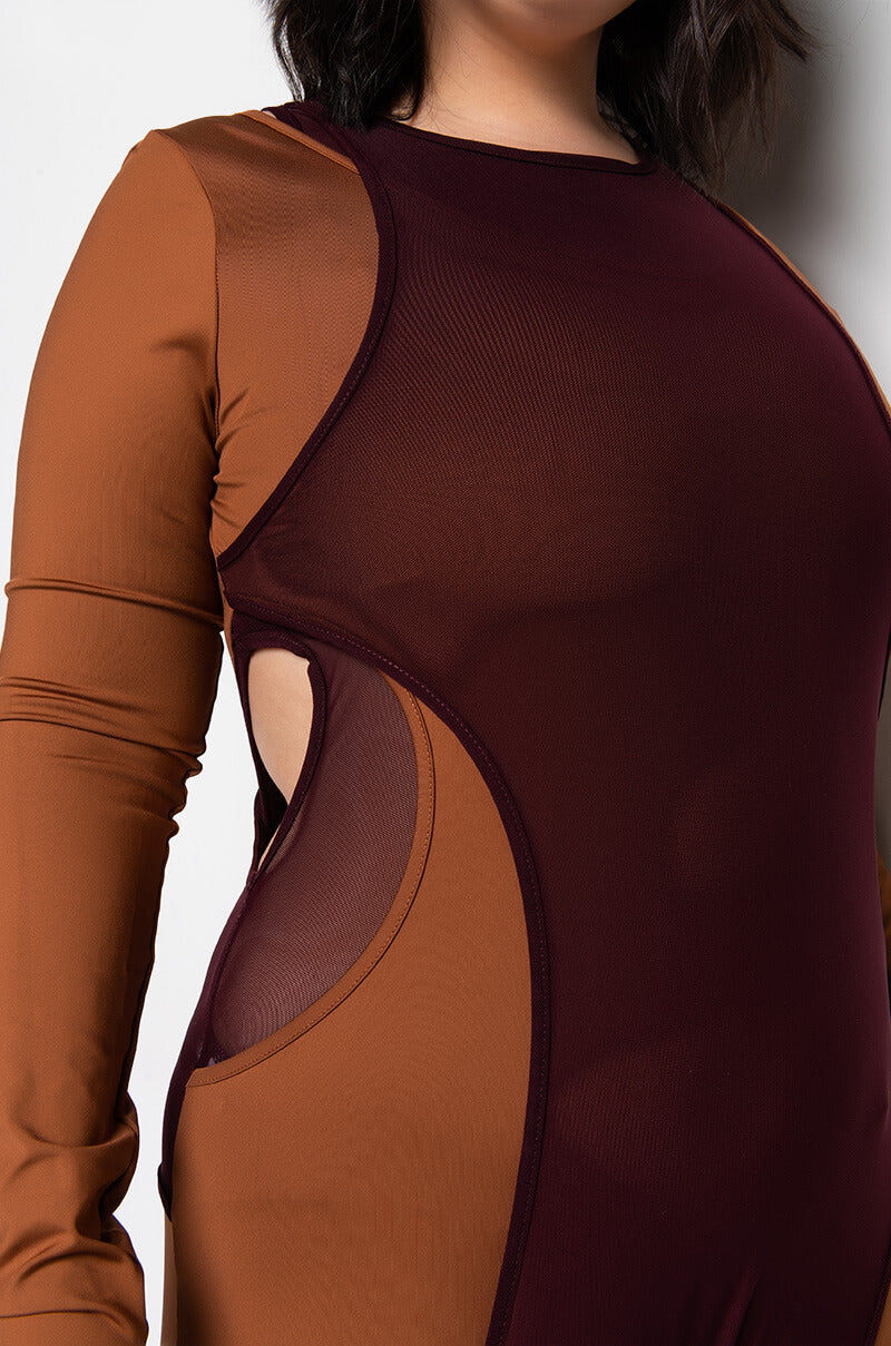 Extra View Plus Catch Up Cut Out Layered Jumpsuit