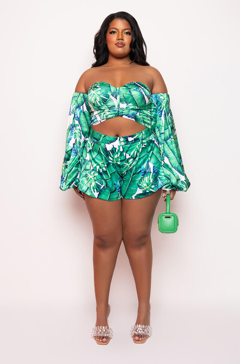 Extra View Plus Cayman Dream Satin Blouse