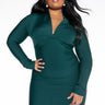 Front View Plus Celeste Low V Bandage Midi Dress