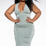 Front View Plus Class Act Slinky Midi Dress