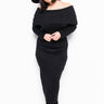 Front View Plus Cozy Af Off The Shoulder Midi Sweater Dress