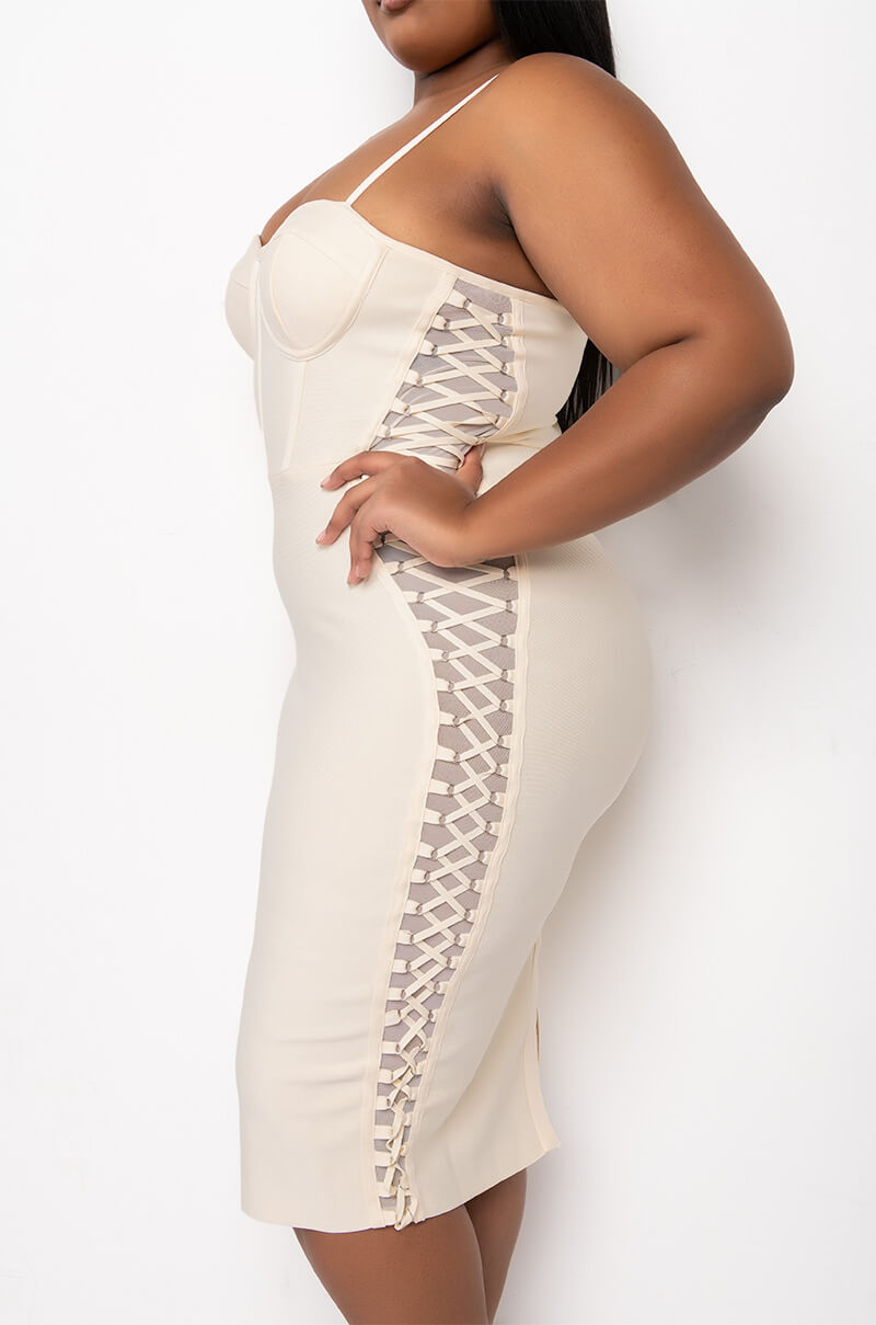 Extra View Plus Date Night Bandage Midi Dress