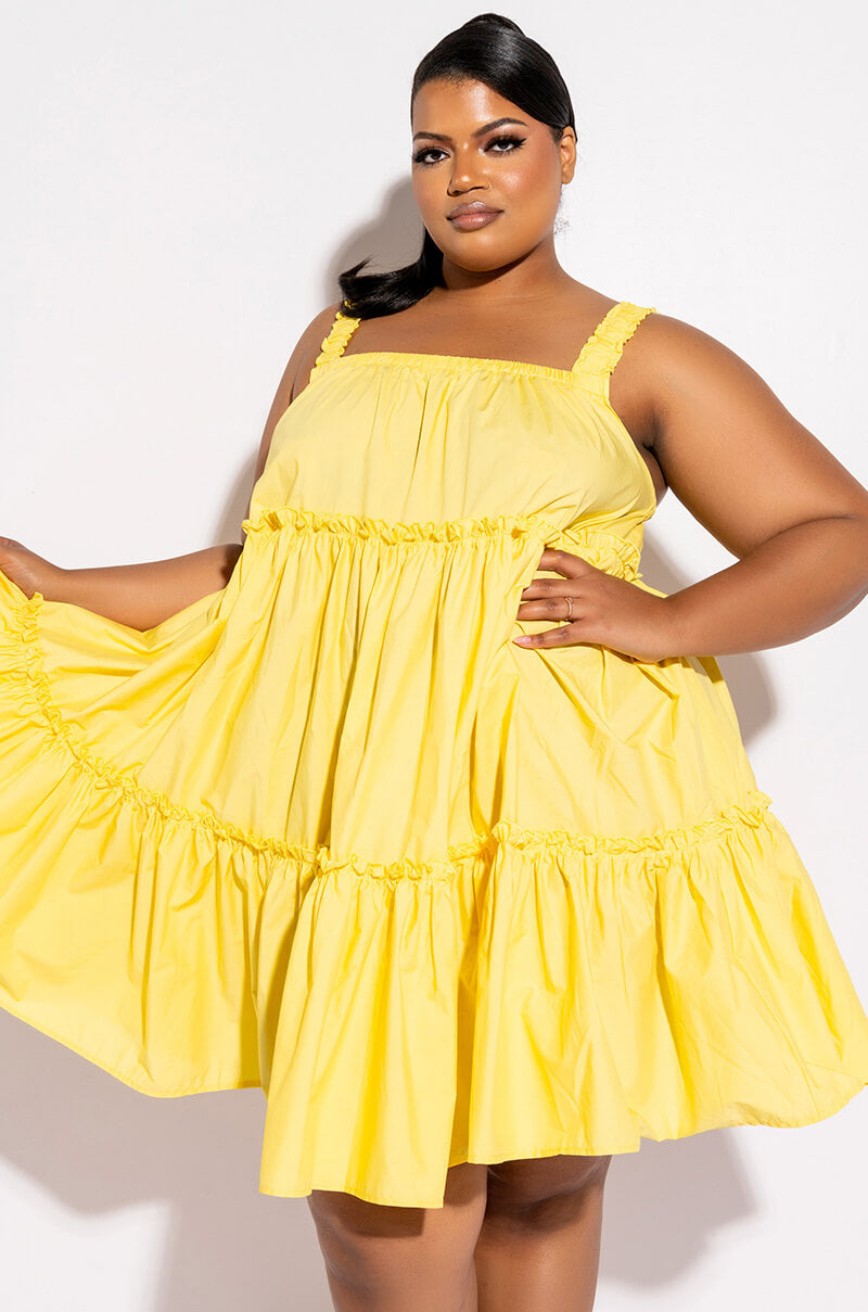 Front View Plus Dreamer Ruffle Mini Dress