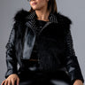 Front View Plus Emms Studded Faux Fur Jacket